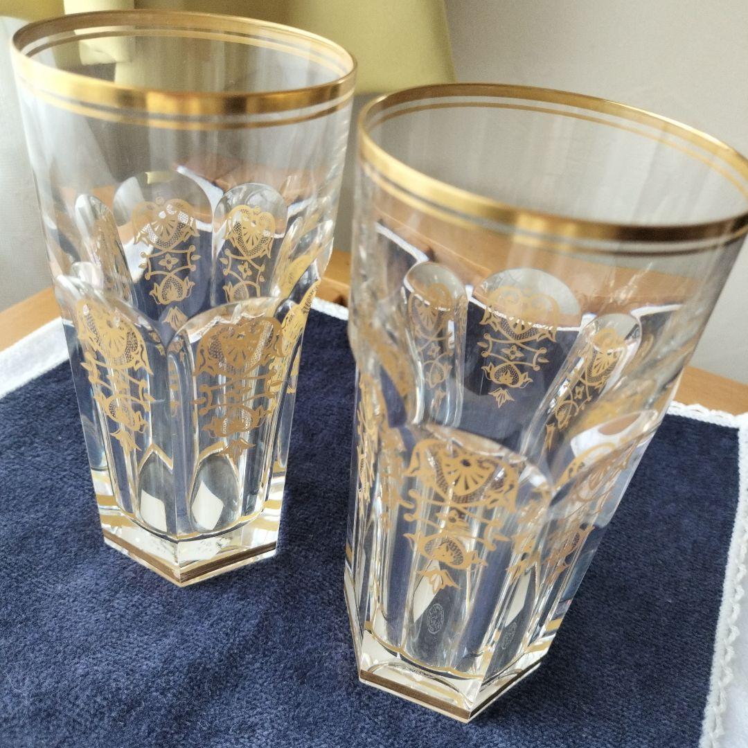 オールドBaccarat 六角形クリスタルグラス 2個セット