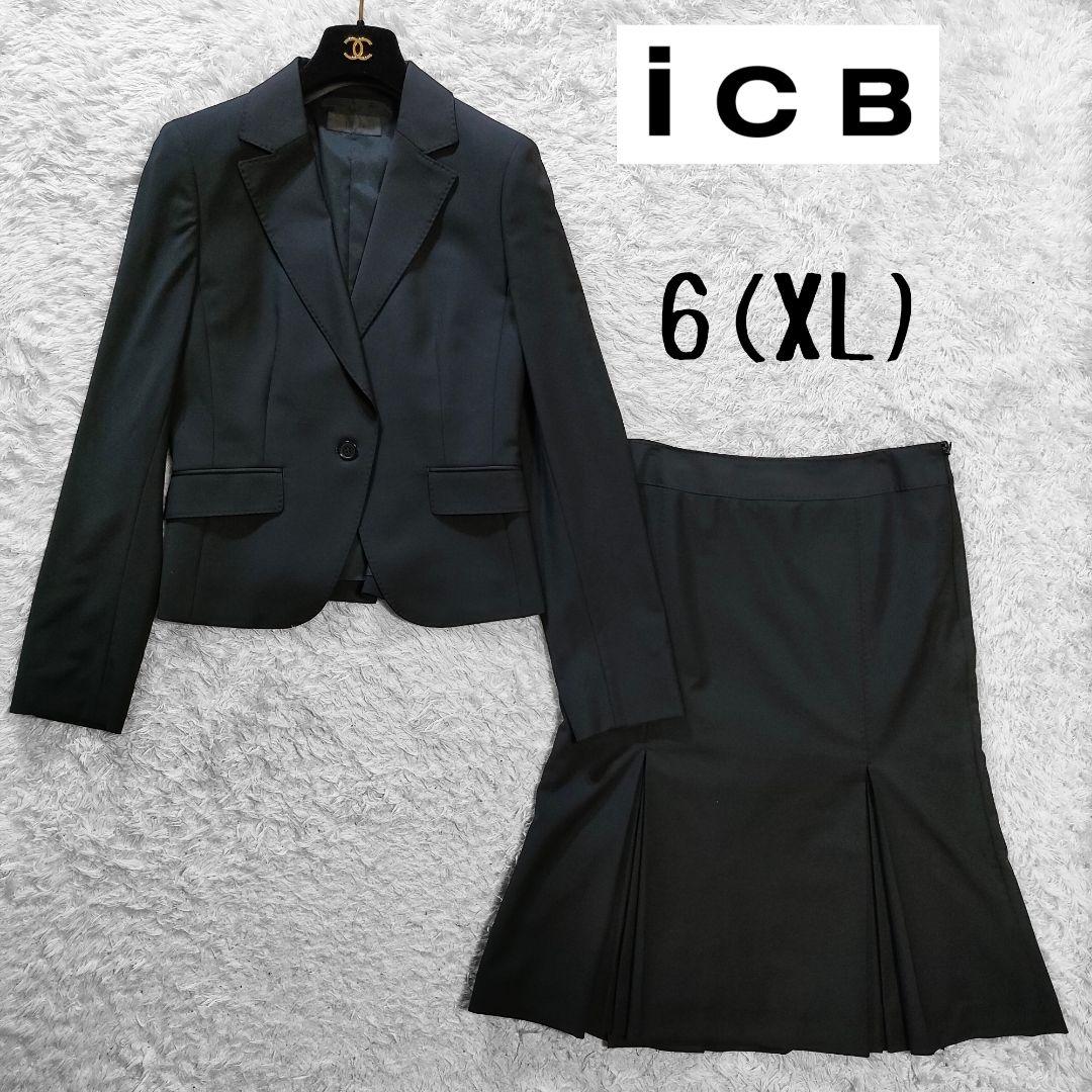 ブラック系,XL(LL)【送料無料/新品】 【着用数回】ICB セットアップ ウール 1つボタン タックスカート 黒 6 スカートスーツ上下 スーツ/フォーマル/ドレスブラック系XL(LL)¥7,