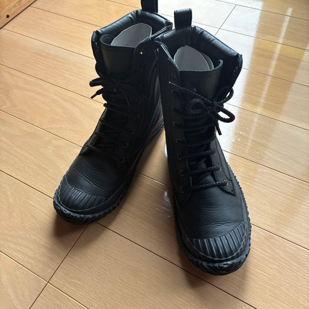 美品　SPINGLE MOVE 広島職人のハンドメイド　ブラックレザー ブーツ