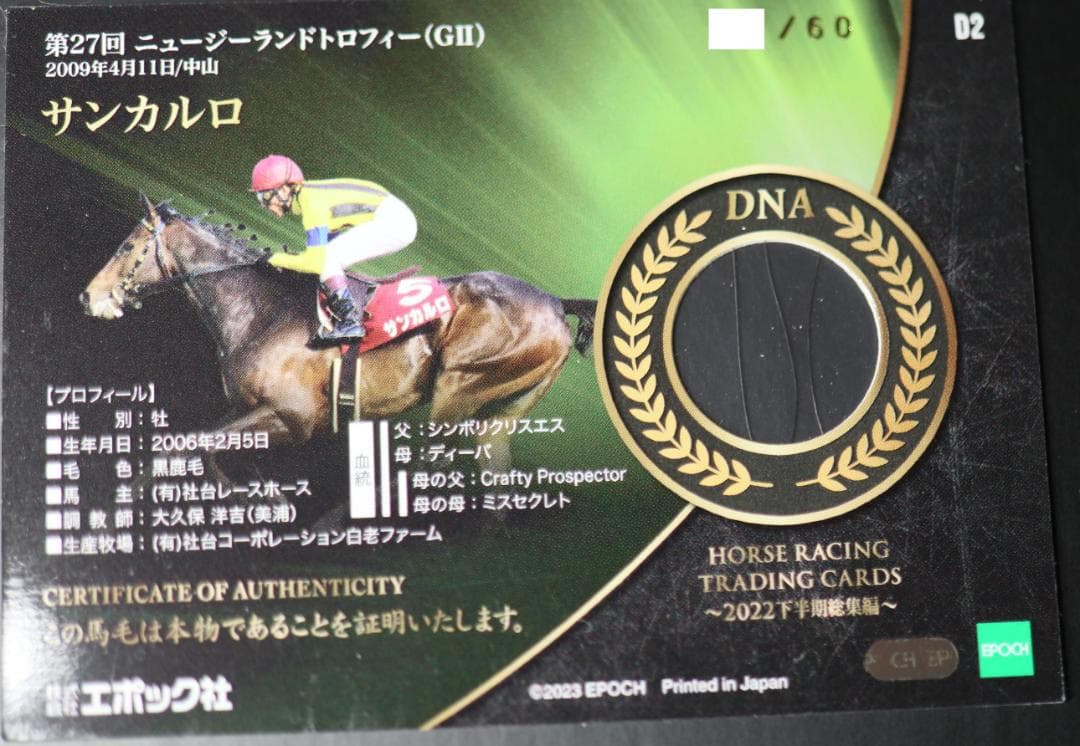 エポック社epoch ホースレーシングカード直筆サインDNAカードウマ娘