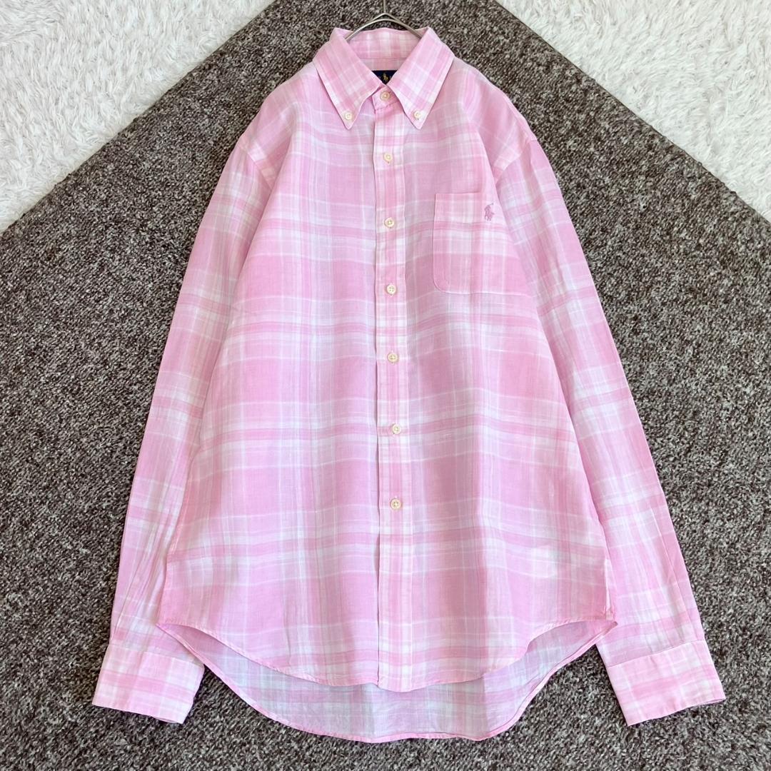 期間限定30％OFF! 長袖シャツ 極美品✨ラルフローレン リネン XL 大きいサイズ 麻 トップス