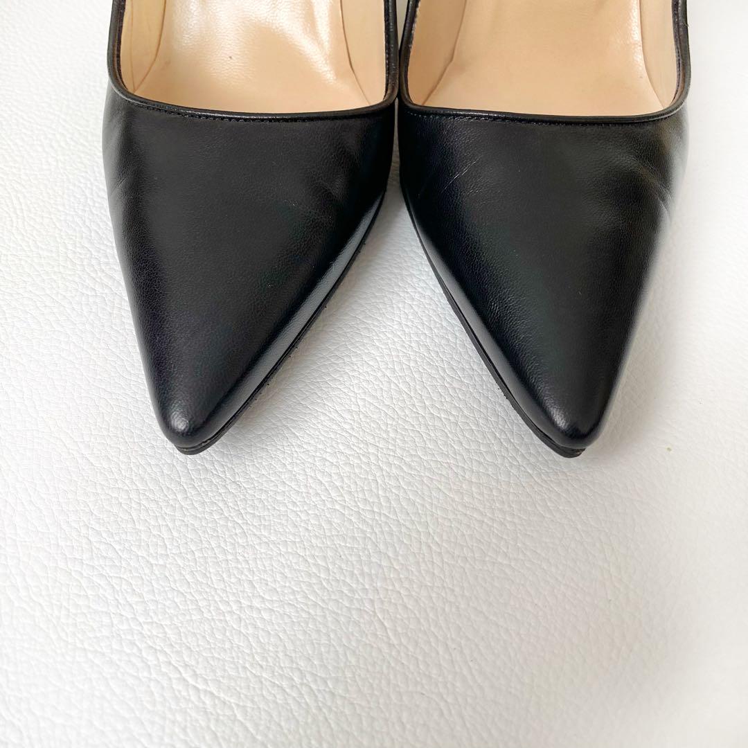 【極美品】MANOLO BLAHNIK　レザーパンプス　黒　36.5