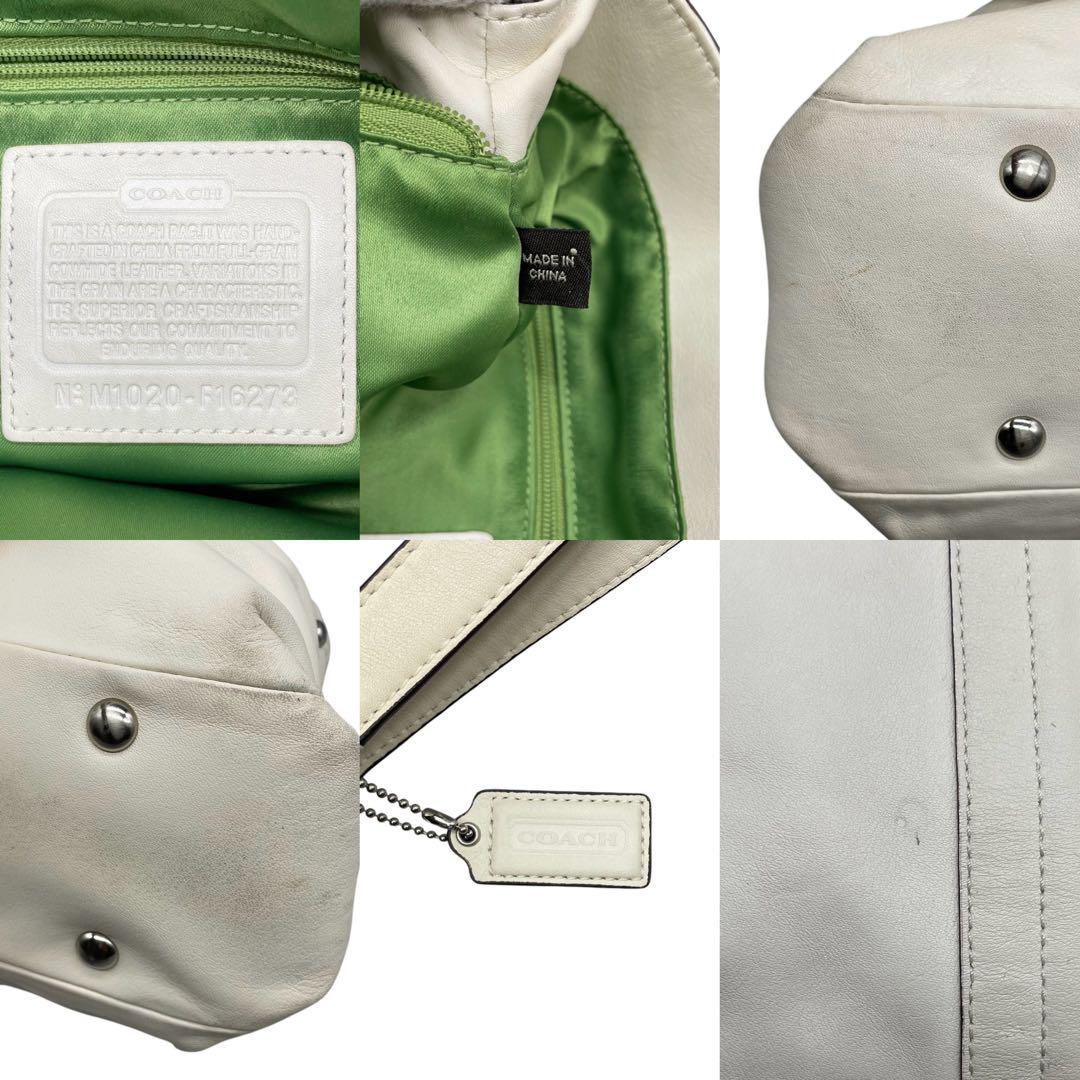 COACH ハンドバッグ f16273 スタッズ チャーム レザー ベージュ系