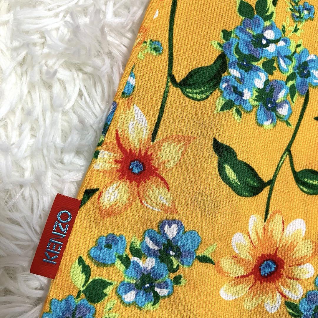 新品タグ付 ケンゾー ノースリーブ ワンピース 花柄 黄色 150