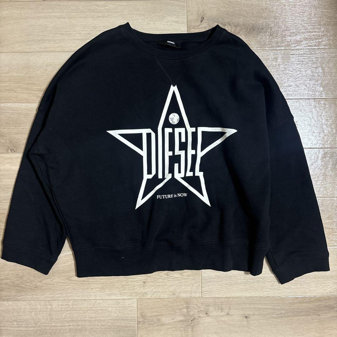 DIESEL ロゴスウェット　ドロップショルダー　S