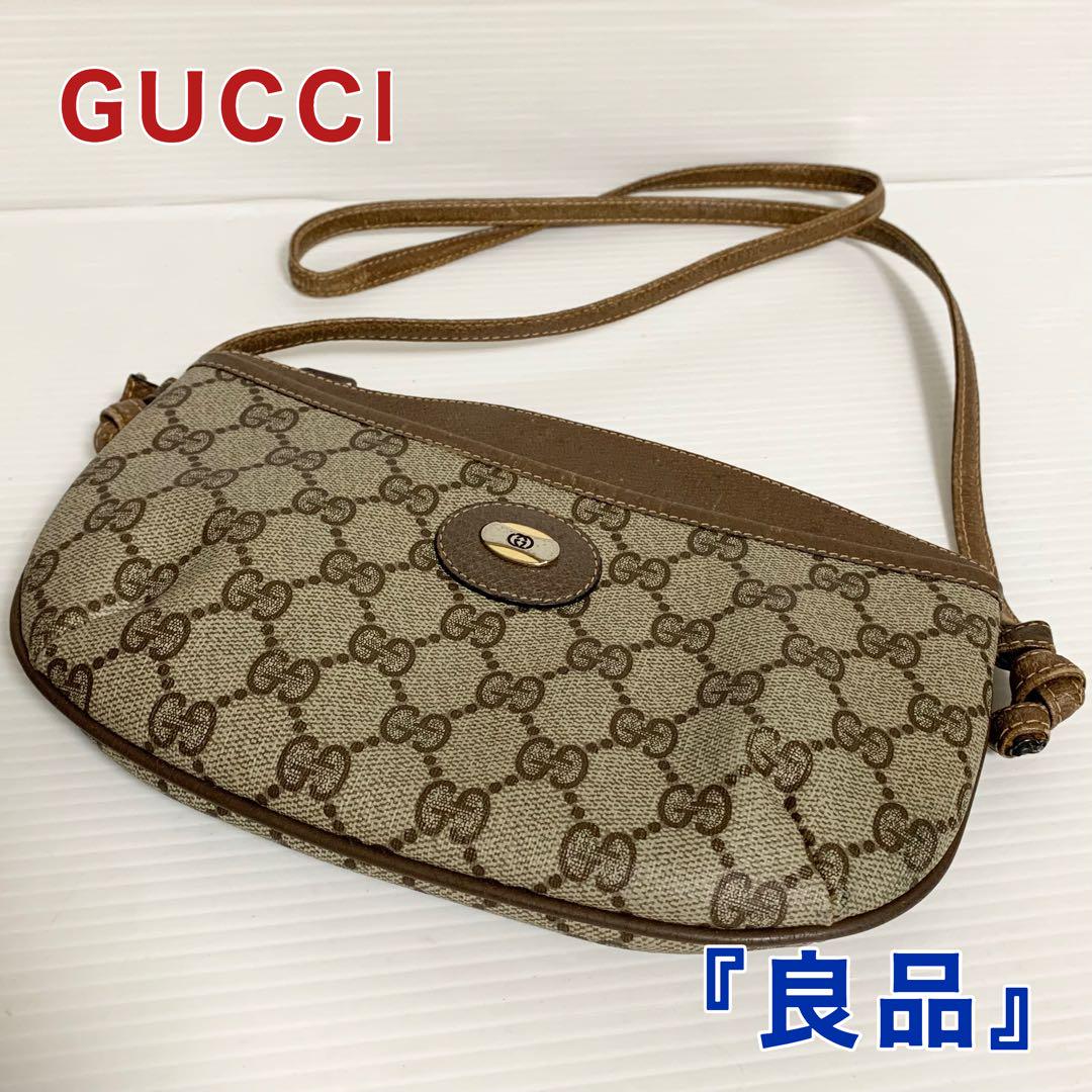 GUCCI ミニショルダーバッグ GG柄 PVC ブラウン 904