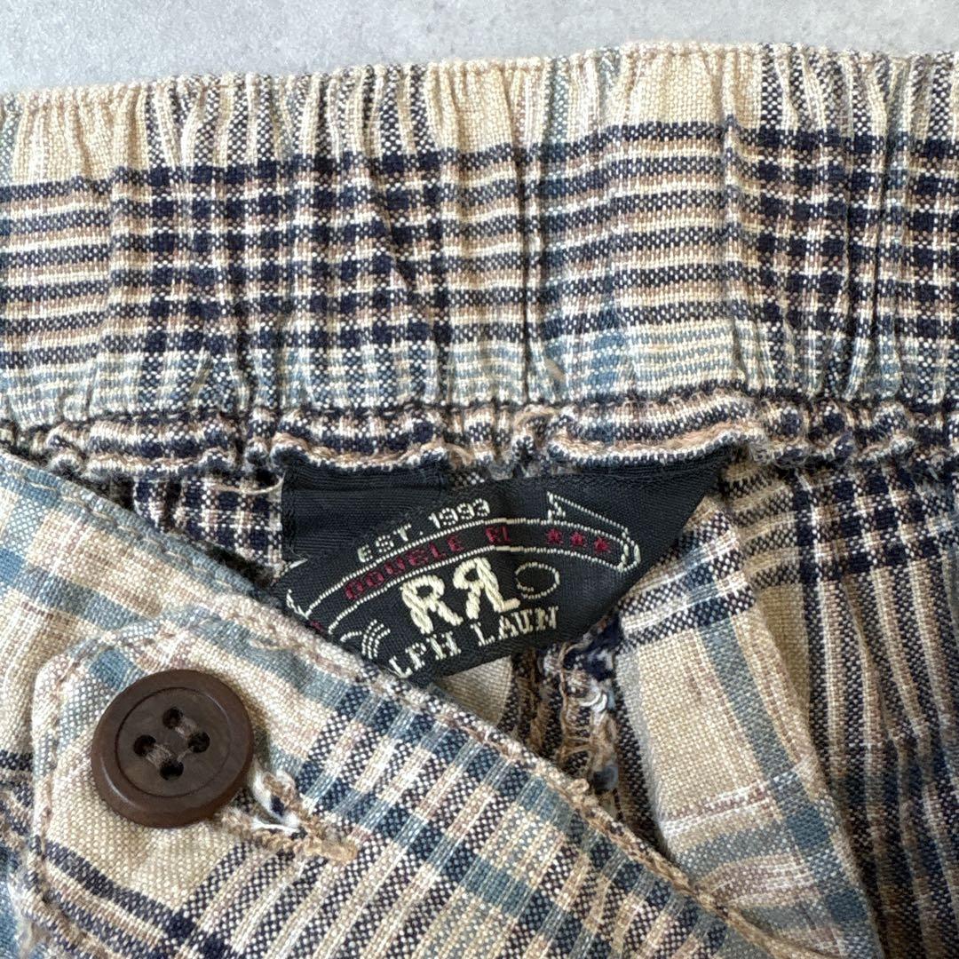 ★90sUSA製 三ツ星タグ　RRL ダブルアールエル　チェック　ショートパンツ