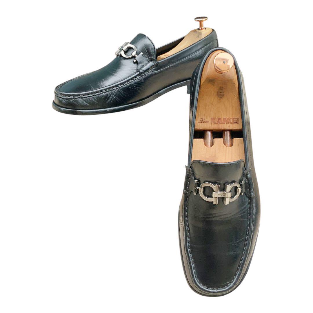 Ferragamo フェラガモ ガンチーニ メンズ 黒 ローファー 26.5