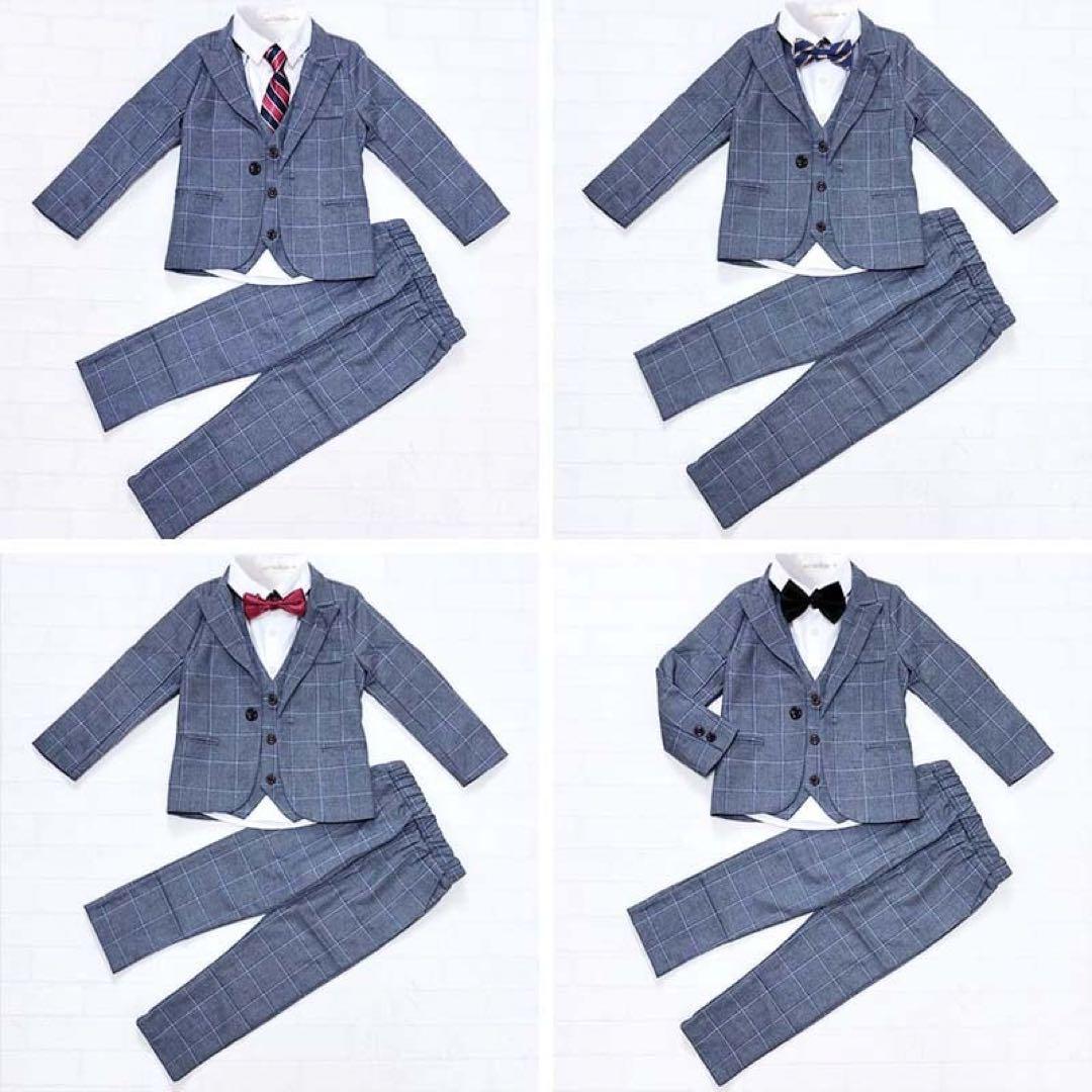 110 男の子フォーマルスーツセット　キッズ子供服発表会　ジャケットズボングレー