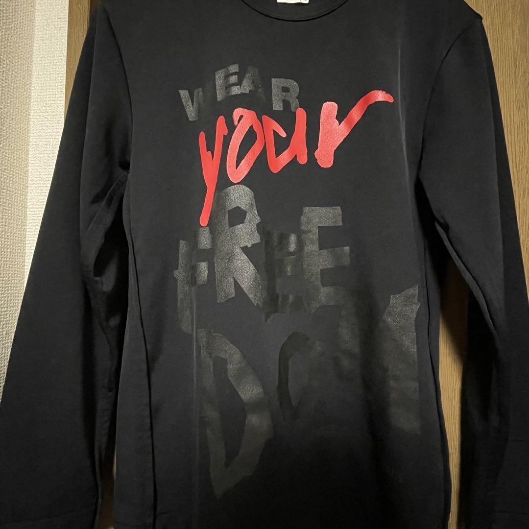 コムデギャルソン　メッシュ　プリントWear your freedom tシャツ