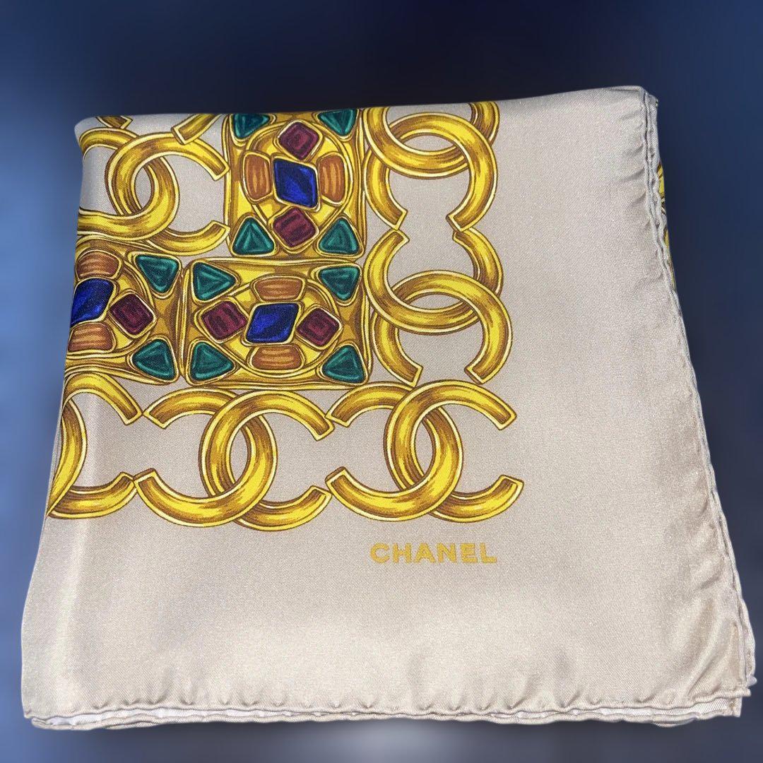 【日本製】 n*y様 CHANEL ゴールドチェーンスカーフ 約96cmΩ 小物