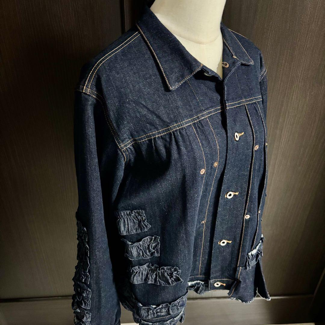 【A×BEAMS BOY】エィス ビームスボーイ フリル デニムジャケット A×BEAMS BOY】エィス ビームスボーイ フリル デニムジャケット