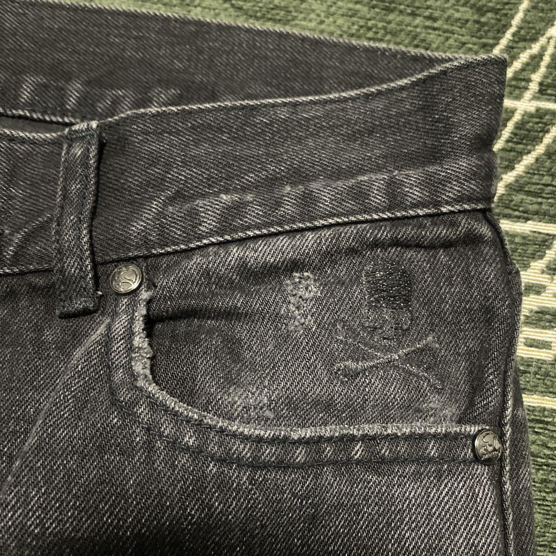 Roen skull crush black denim pants