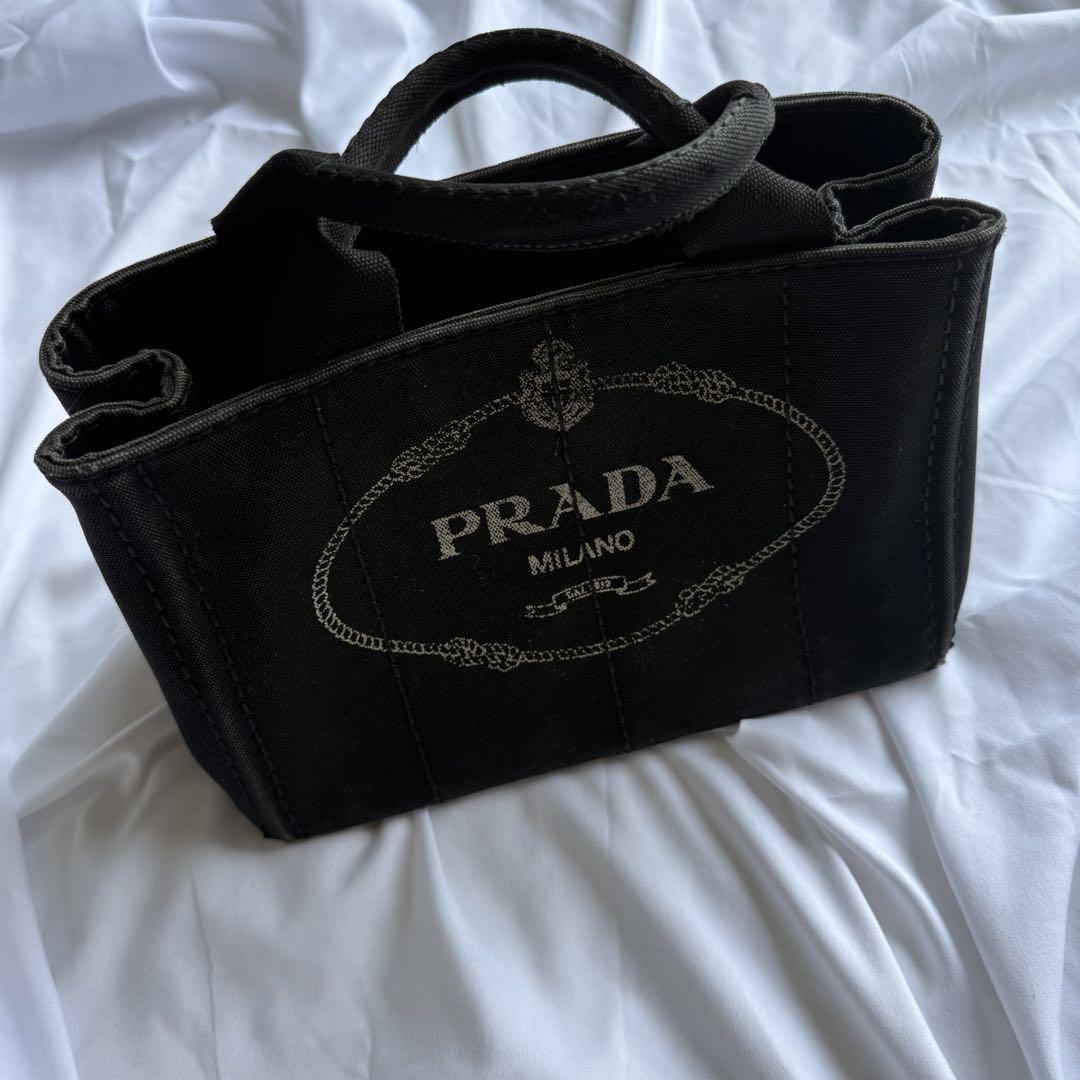 PRADA プラダ カナパ ブラックキャンバスバッグ