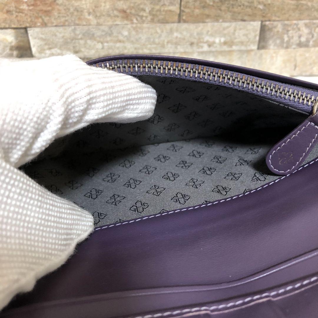 【美品】ETTNGER　長財布　スリムウォレット　小銭入れあり　パープル 美品】ETTNGER 長財布 スリムウォレット 小銭入れあり パープル