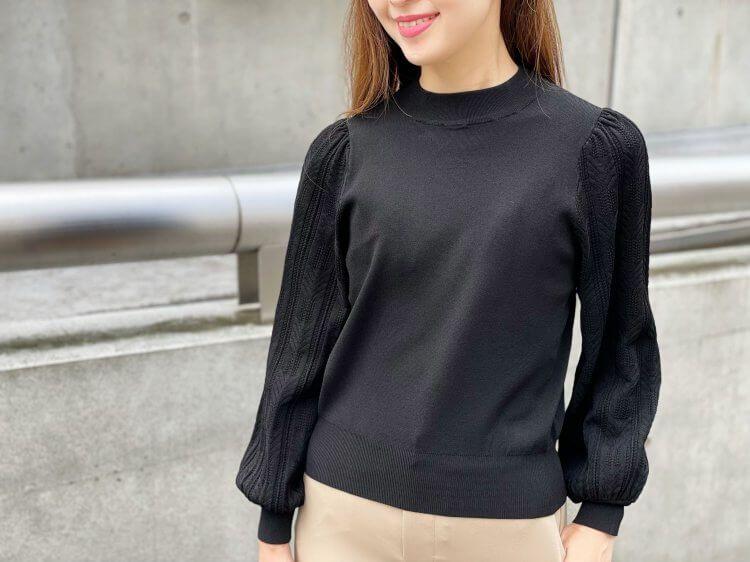 公式サイト 美品 エムプルミエ 袖透かし柄パフスリーブニット BLACK M-premier ニット/セーター 公式サイト 美品 エムプルミエ 袖透かし柄パフスリーブニット BLACK M-premier ニット/セーター