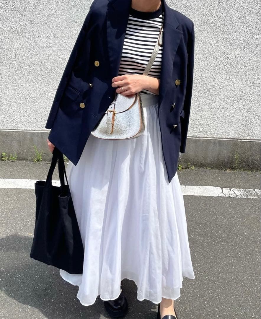 ユナイテッドアローズ★フレアロングスカート　白　コットン素材