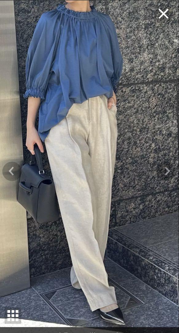 M7days コットンギャザーカットソー　ブルー　マリソル　徳原文子