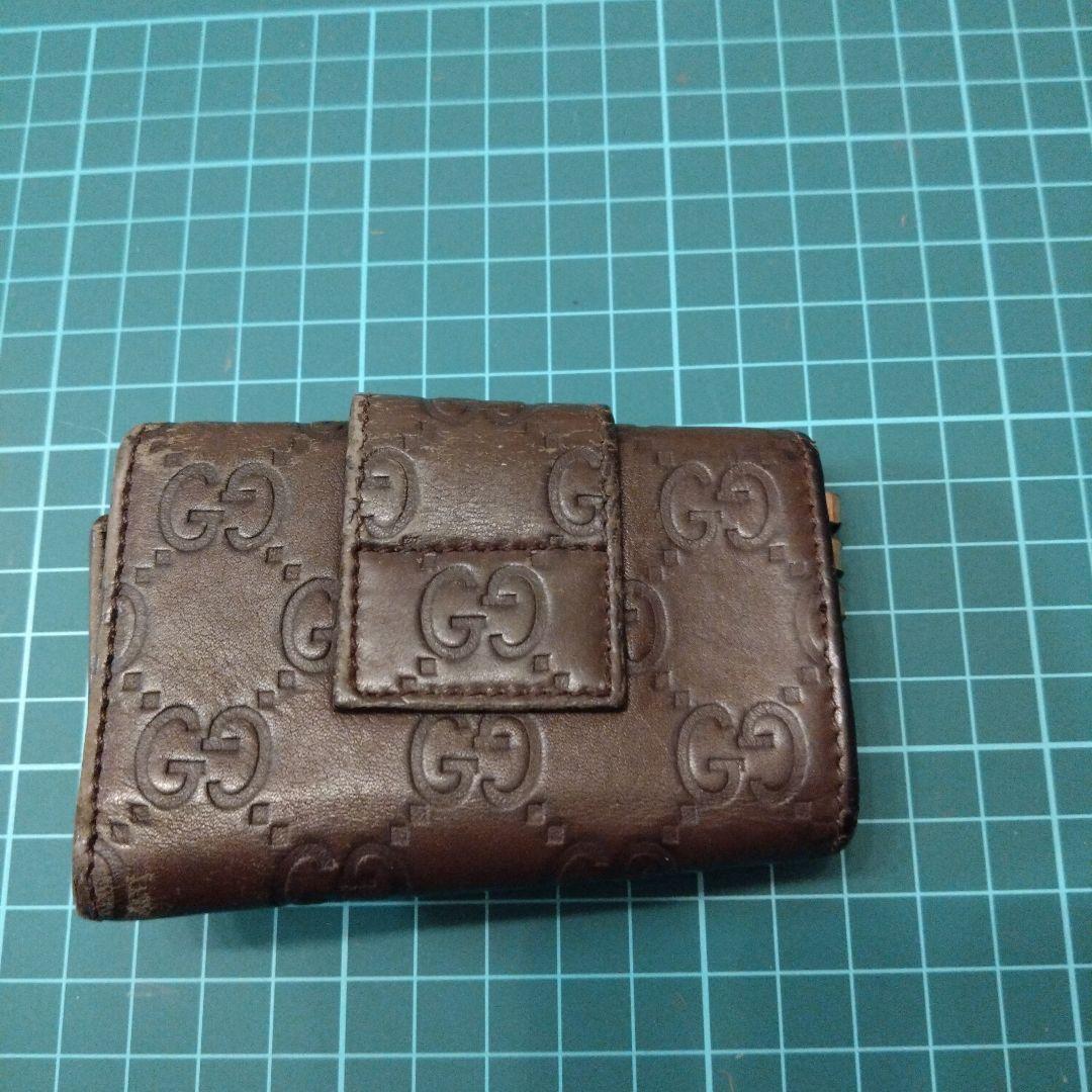 Gucci GGロゴブラウンレザーキーケース - メルカリ