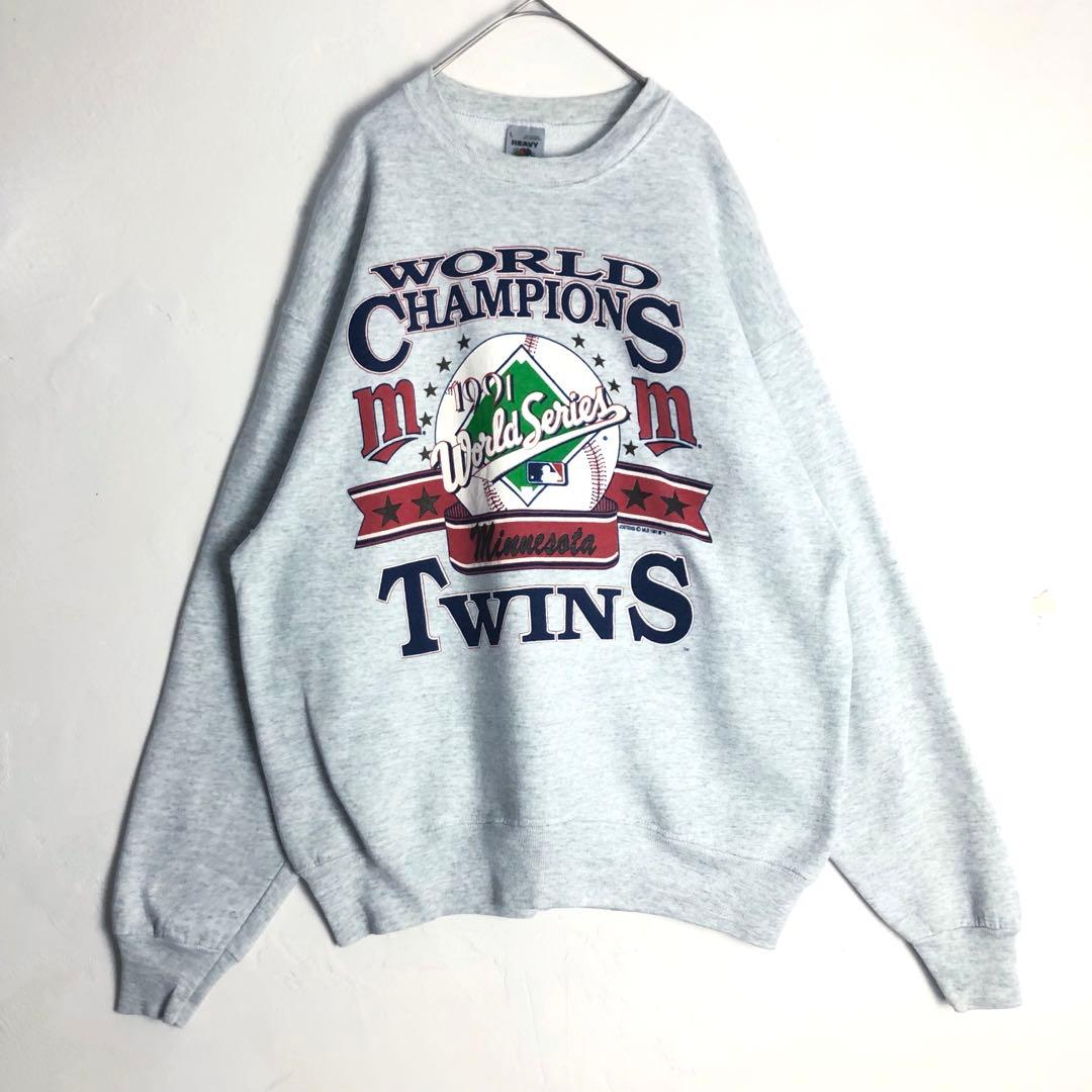 3339　90s　USA製　MLB　ツインズ　スウェット　トレーナー　グレー