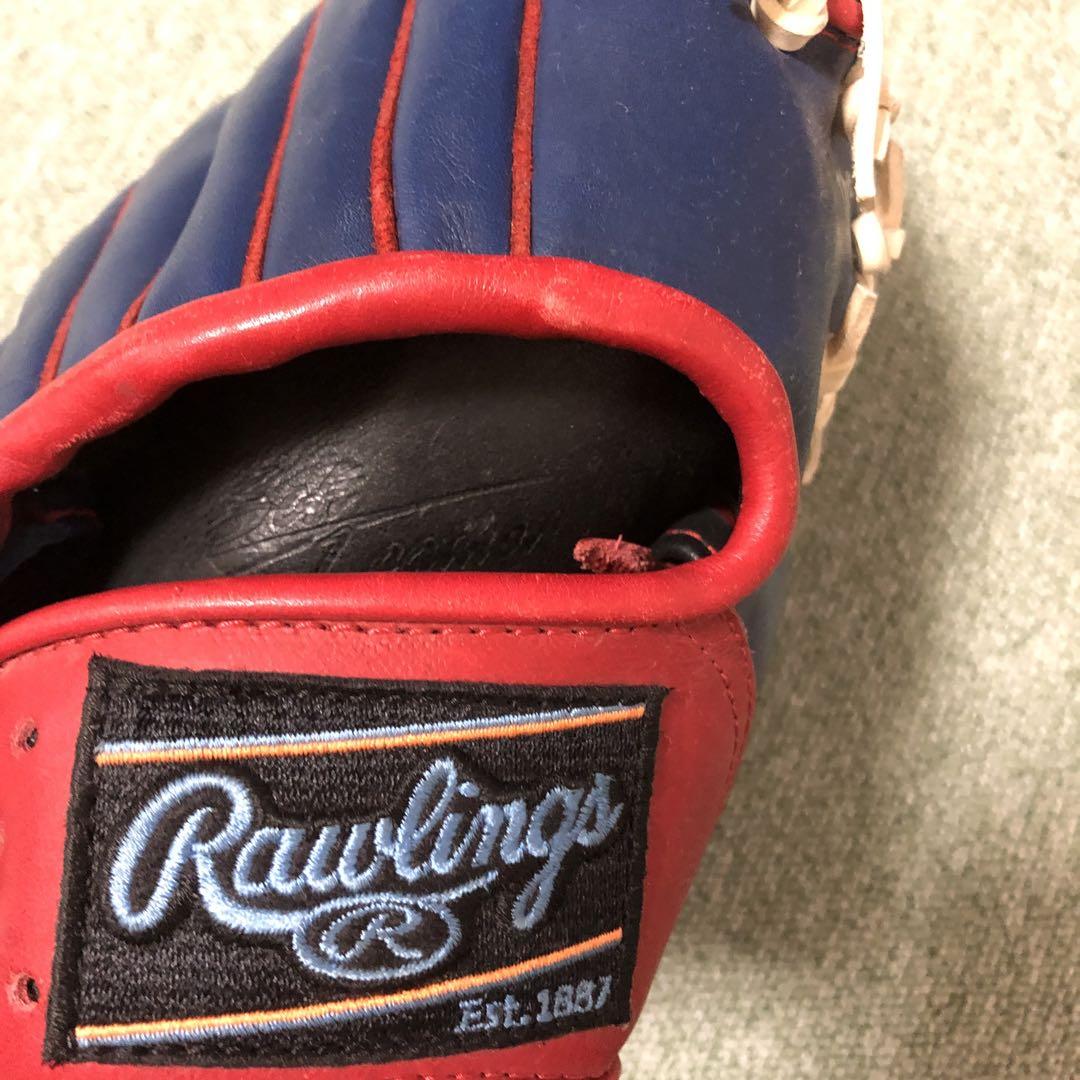 Rawlings Trap-Eze 軟式野球グローブ グレー/レッド（完売御礼