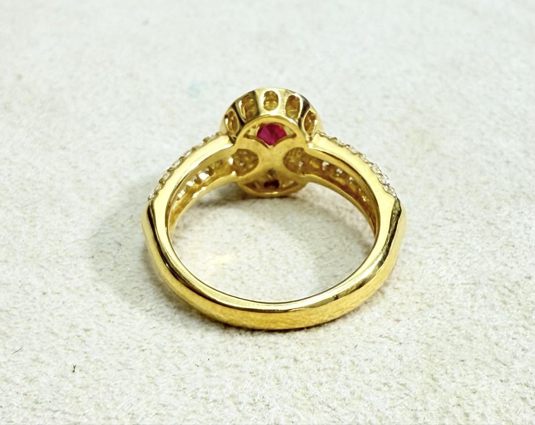 極美品！　ルビー　1.23ct K18 リング（LA-7484）