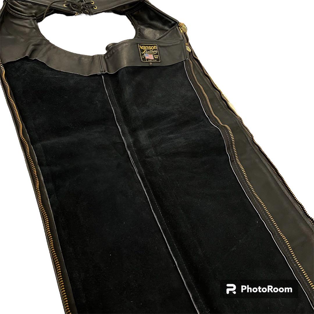 VANSON ライダースーツ チャップス 21 ブラック レザー 画像4