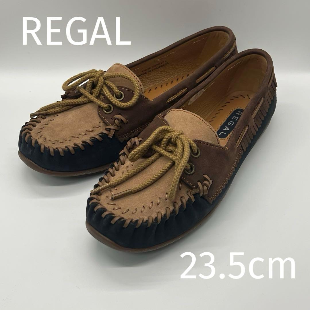 リーガル モカシン フラットシューズ レディース ブラウン サイズ23.5