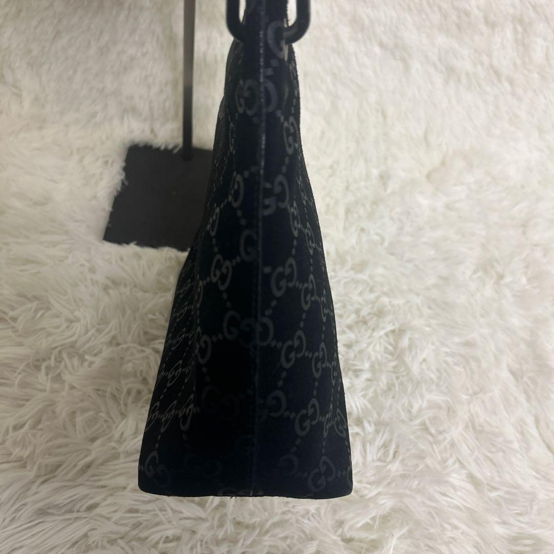 【外観美品】GUCCI グッチ バンブー GG柄 スエード ワンショルダーバッグ