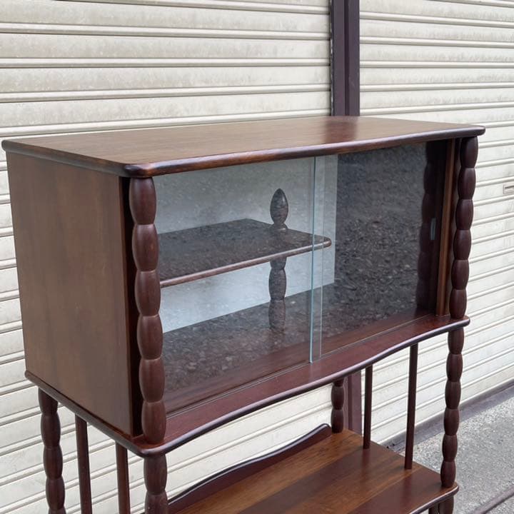 新素材新作 Najico ガラス棚付き飾り棚 昭和レトロ レア 棚/ラック