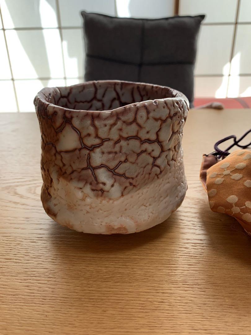 #希少品　見事な“景色　月形那比古　志野茶碗　本物志向の方に 希少品 見事な“景色 月形那比古 志野茶碗 お茶会のメイン