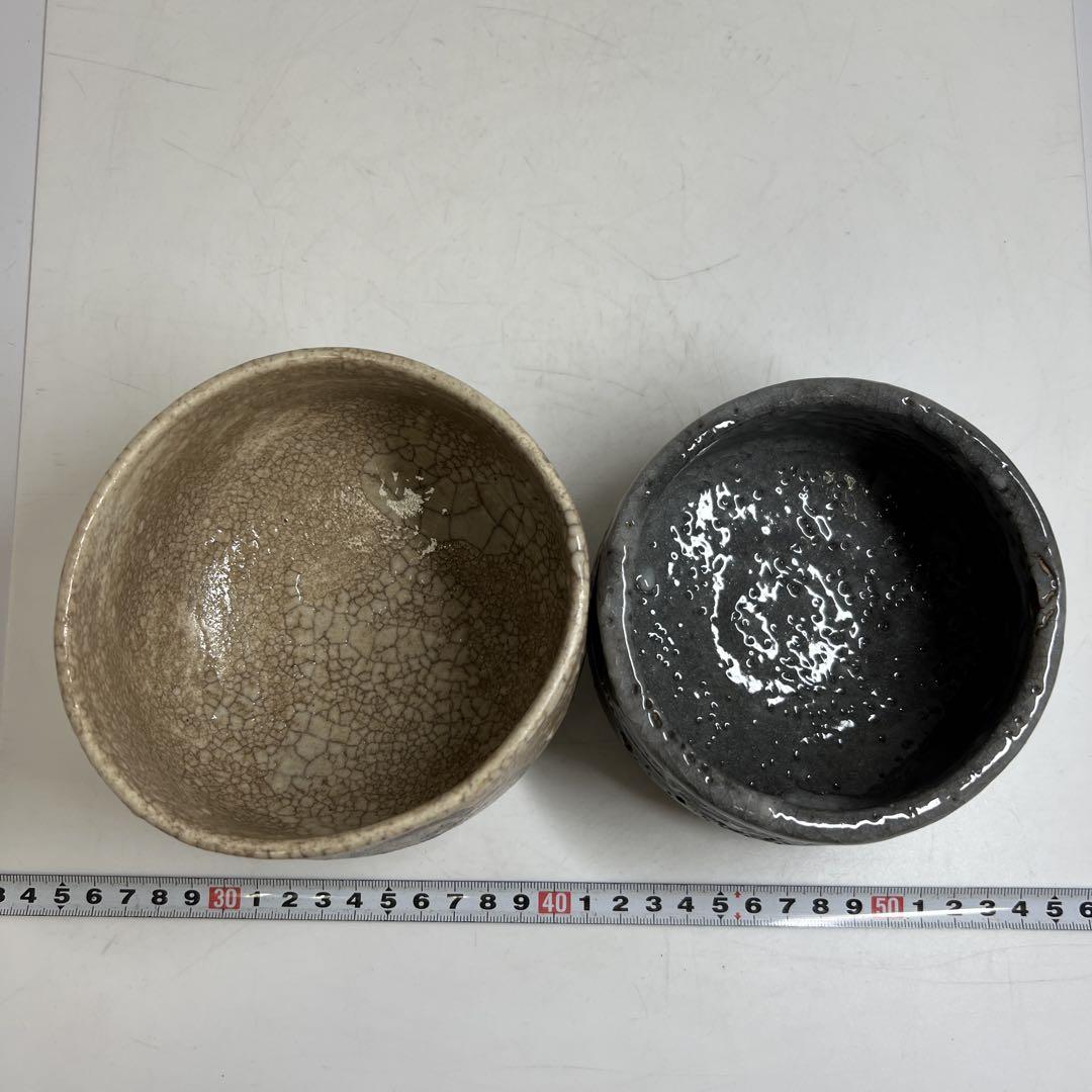 時代　鼡志野　茶碗2客　木箱付　口径約13/11.8㎝　東Y7-0613④