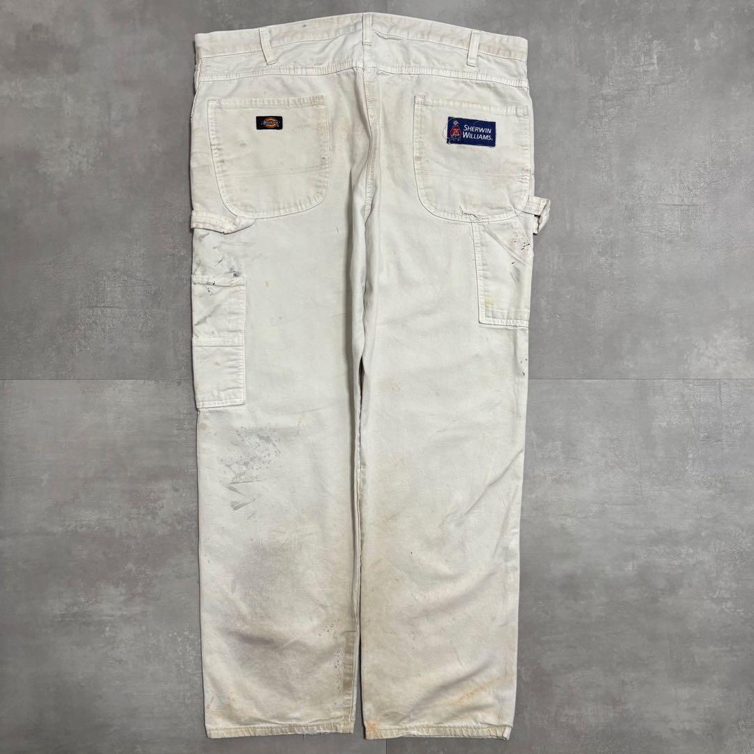 極太 Dickies ディッキーズ　ペインターパンツ　ペンキ飛び　白　40×32 極太 Dickies ディッキーズ ペインターパンツ ペンキ飛び 白 40×32