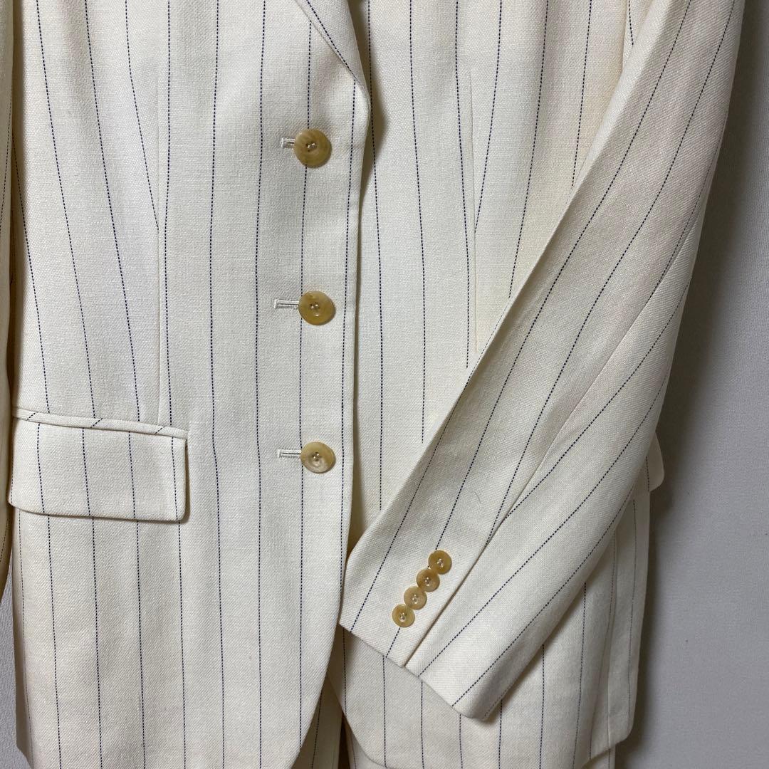 OLD ENGLAND ストライプ パンツセットアップ アイボリー 38 OLD ENGLAND ストライプ パンツセットアップ アイボリー 38