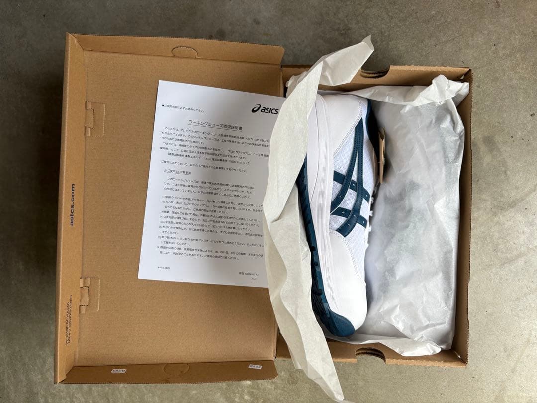 ASICS WINJOB CP221 安全靴 28.0cm ホワイト×マコブルー