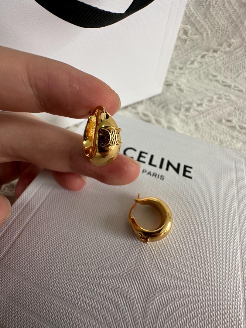 CELINE ゴールド フープピアス