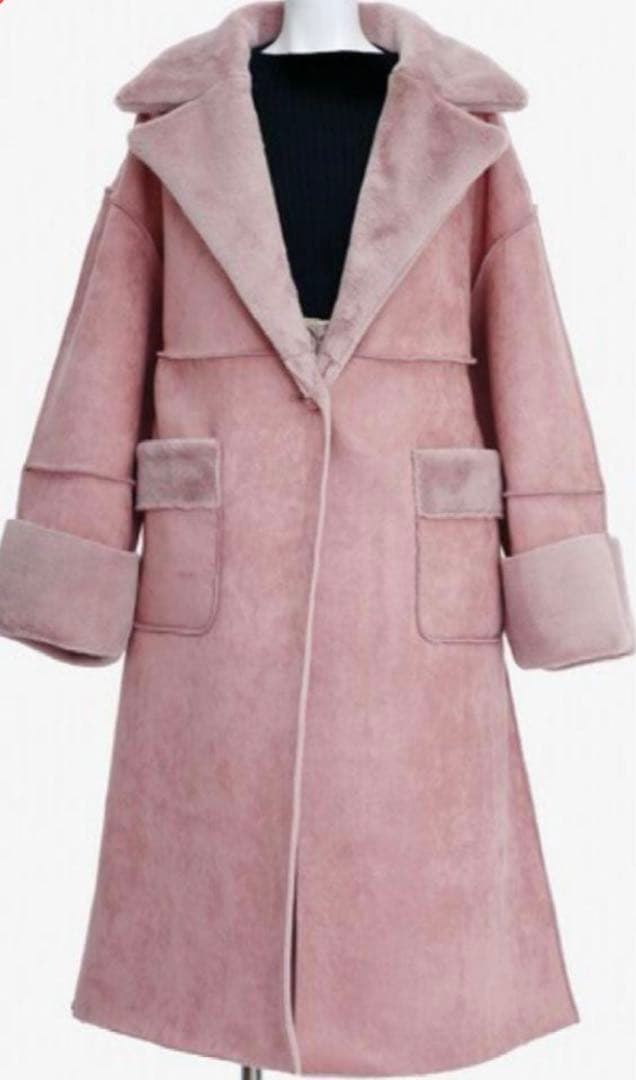 今年いっぱいの販売!!crayme,　フェイクムートン　ロングコート