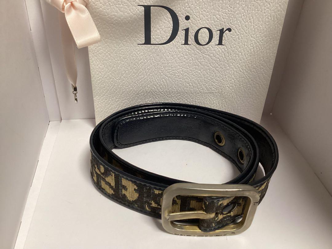 90s クリスチャンディオール レザーベルト 本革 トロッター ロゴ クリスチャンディオールトロッターDior ロゴ入りレザーベルト