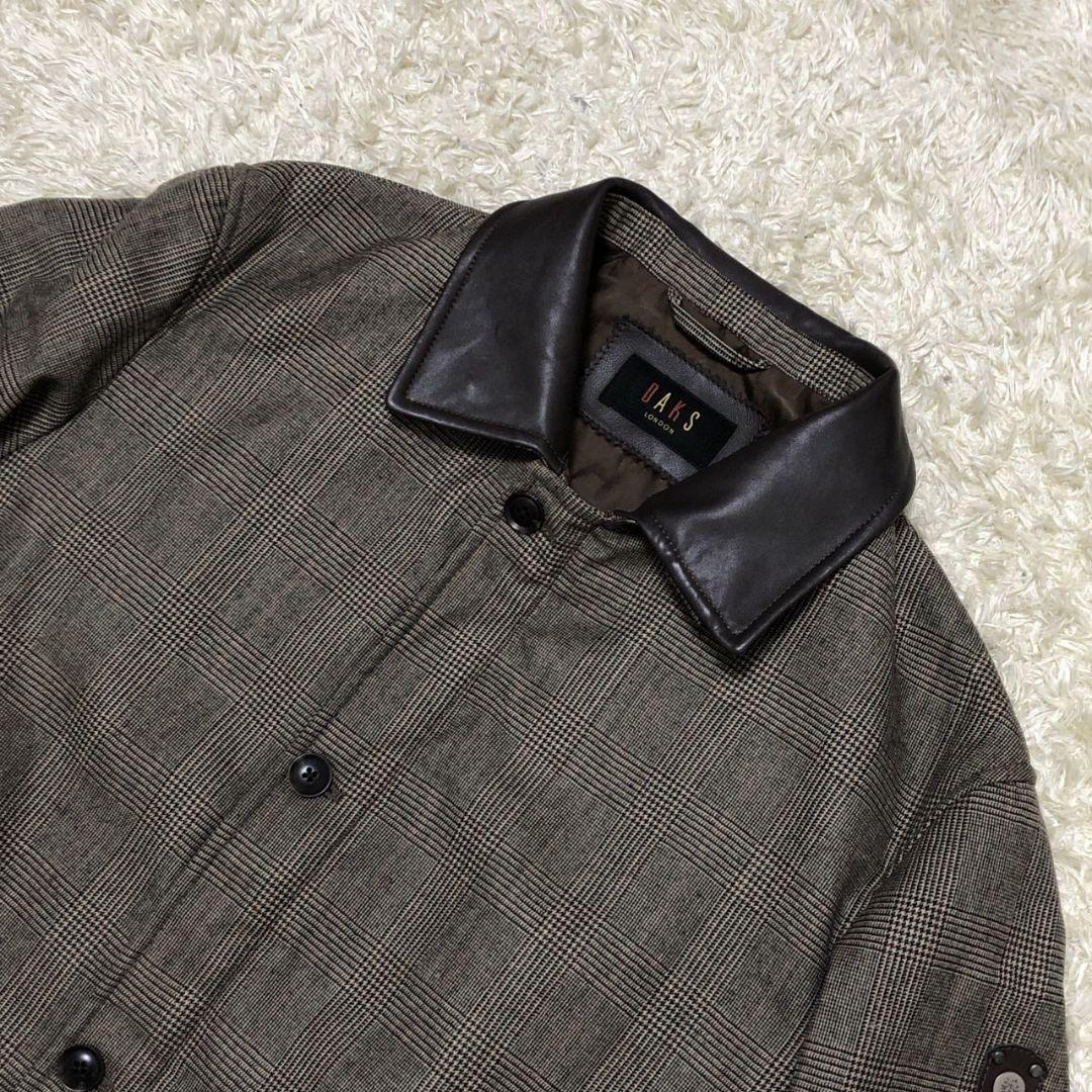 【美品】DAKS ダックス ブルゾン ジャンバー LL 千鳥柄 チェック柄 中綿
