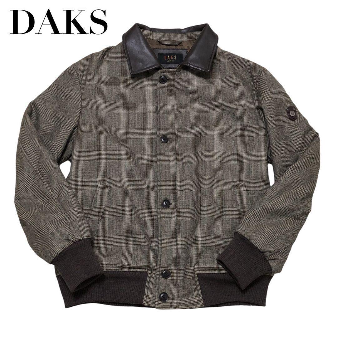 【美品】DAKS ダックス ブルゾン ジャンバー LL 千鳥柄 チェック柄 中綿