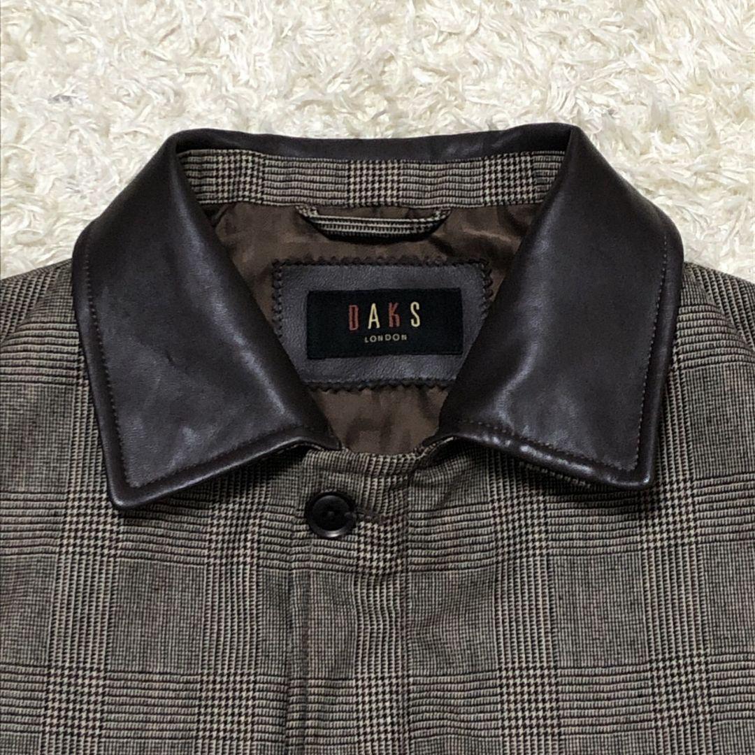 【美品】DAKS ダックス ブルゾン ジャンバー LL 千鳥柄 チェック柄 中綿