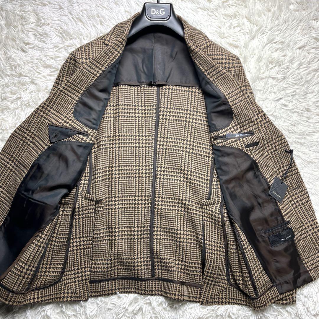 【新品✨】TAGLIATORE テーラードジャケット チェック ブラウン XL