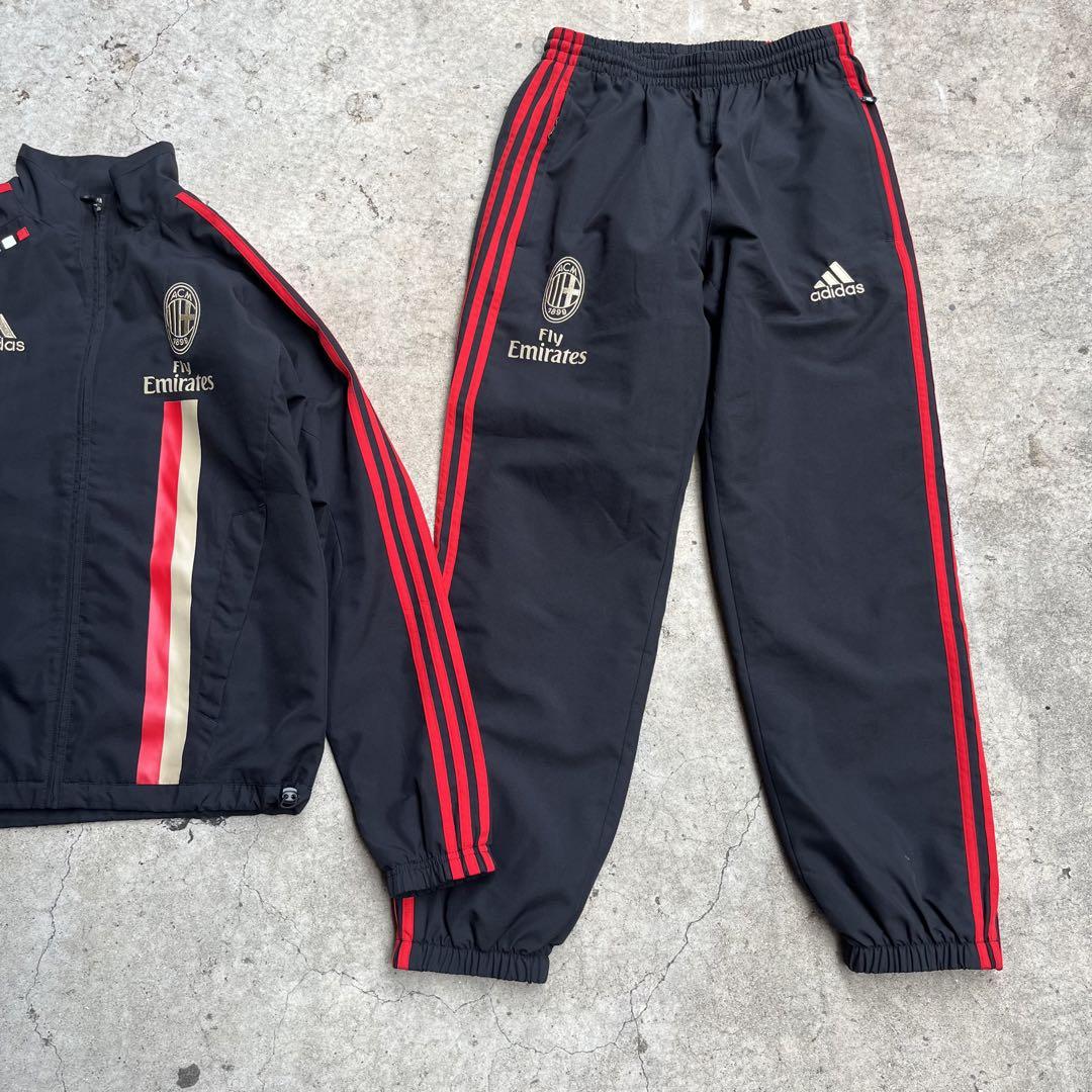 adidas 2010 ACミラン セットアップ M ブラック エミレーツ航空