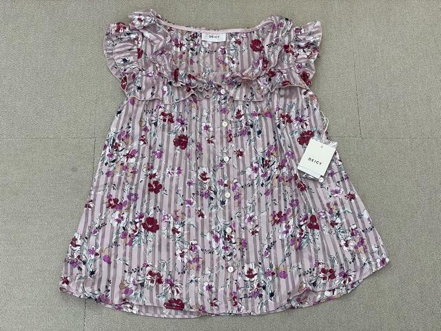 (K05097) 新品 デイシー DEICY ストライプフラワーフリルブラウス
