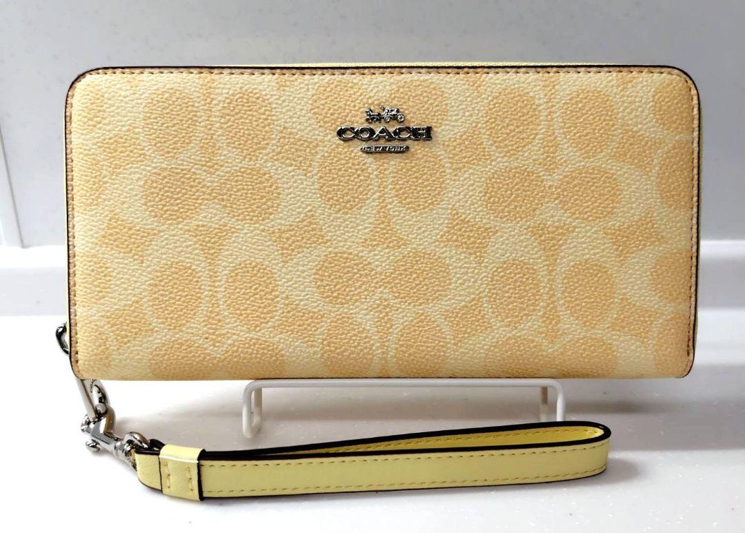 COACH 　長財布　シグネチャー　イエロー