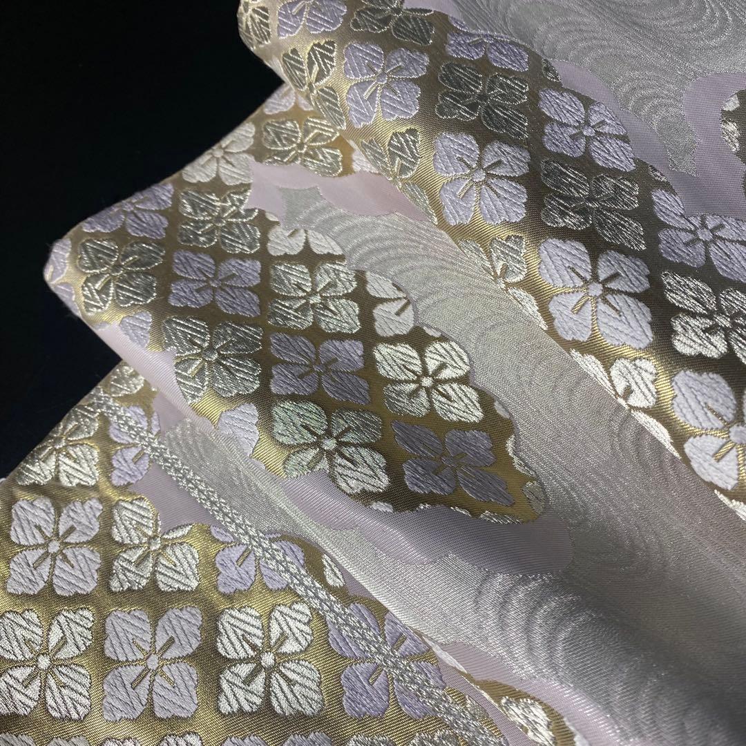 YU-050 袋帯 雲取りに花 流水文 銀糸 フォーマル 名品 高級 YU-050 袋帯 雲取りに花 流水文 銀糸 フォーマル 名品 高級