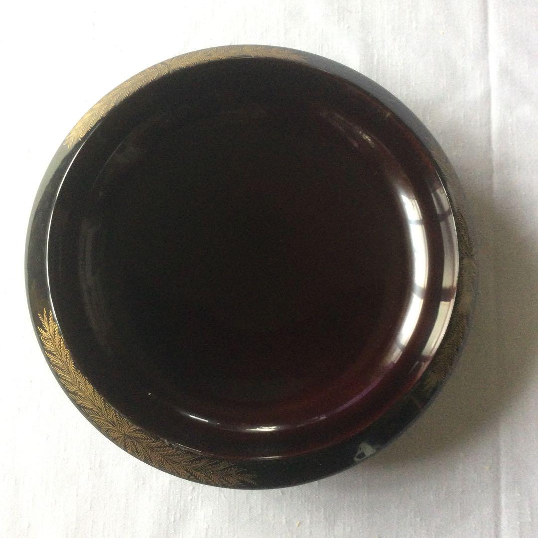 【HMZ225】輪島塗沈金菓子鉢宇太郎作保管品