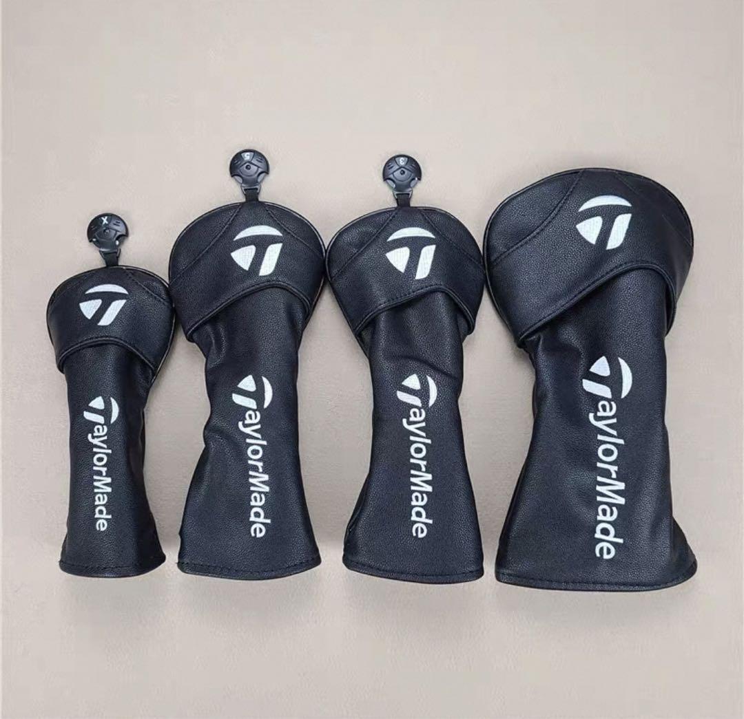 【新製品4点セット】テーラーメイドシンプルユニセックスゴルフヘッドカバー 黒色