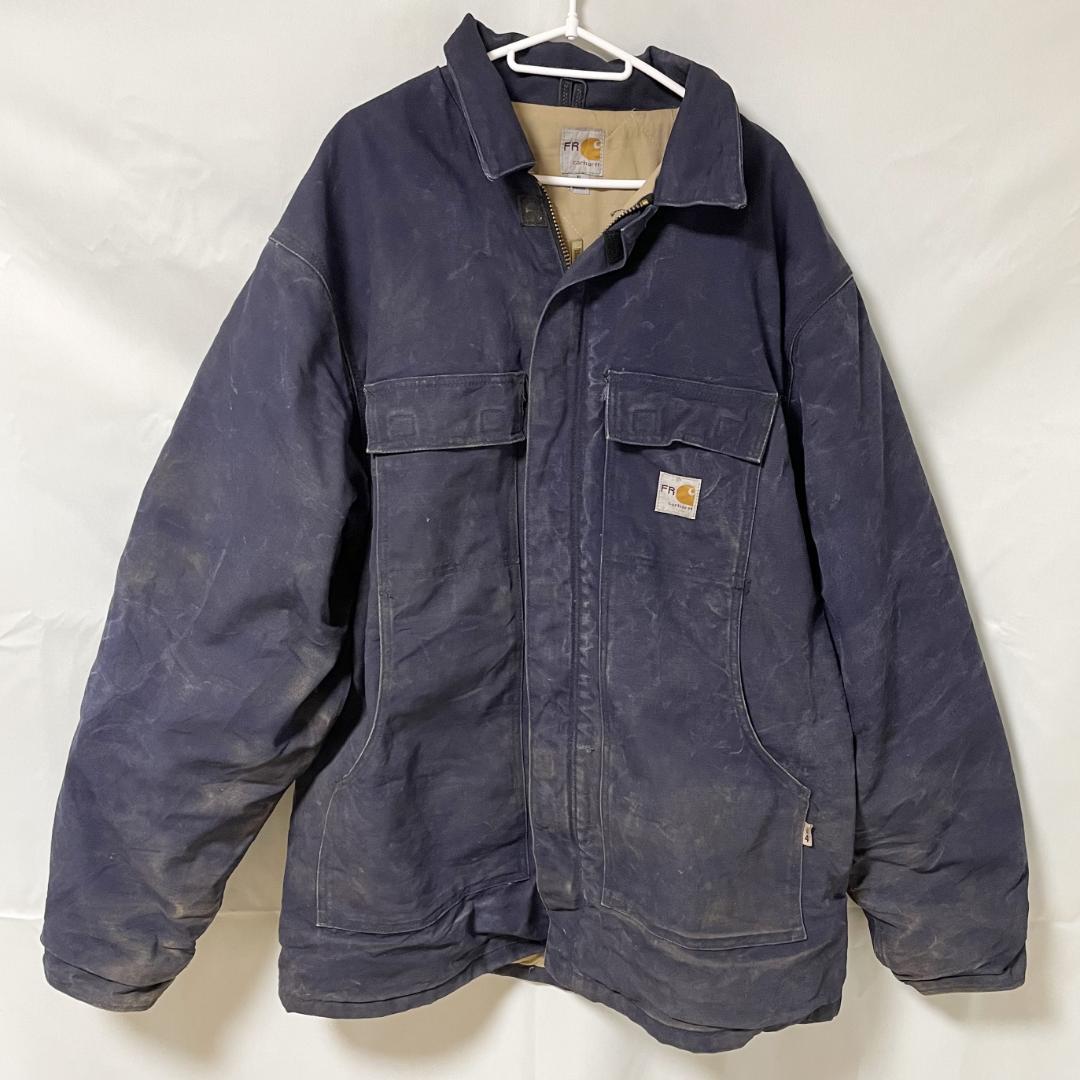 カーハート メキシコ製 ダックジャケット ネイビー ロゴ アウター 古着 カーハート メキシコ製 ダックジャケット ネイビー ロゴ アウター 古着
