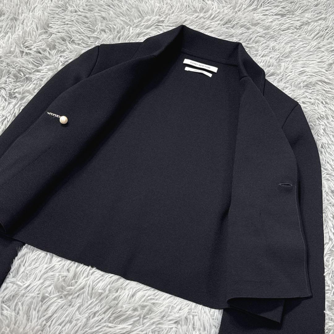 未使用✨フォクシー ニットジャケット ショート パールチェーン